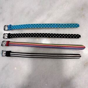 Polka Dot Striped Belt Style Bundle Of 4 Multicolor Watch Bands NWOT